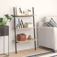 Load image into Gallery viewer, 3-Tier Leaning Shelf Light Brown and Black 64x34x116 cm - MiniDM Store

