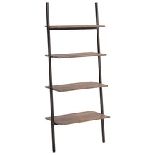 Load image into Gallery viewer, 4-Tier Leaning Shelf Dark Brown and Black 64x34x150.5 cm - MiniDM Store

