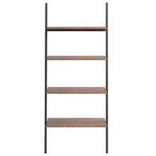 Load image into Gallery viewer, 4-Tier Leaning Shelf Dark Brown and Black 64x34x150.5 cm - MiniDM Store
