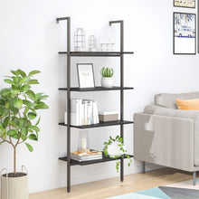 Load image into Gallery viewer, 4-Tier Leaning Shelf Black 64x35x152.5 cm
