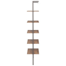 Load image into Gallery viewer, 5-Tier Leaning Shelf Dark Brown and Black 64x35x185 cm - MiniDM Store
