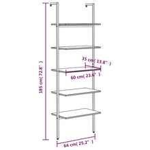 Load image into Gallery viewer, 5-Tier Leaning Shelf Dark Brown and Black 64x35x185 cm - MiniDM Store
