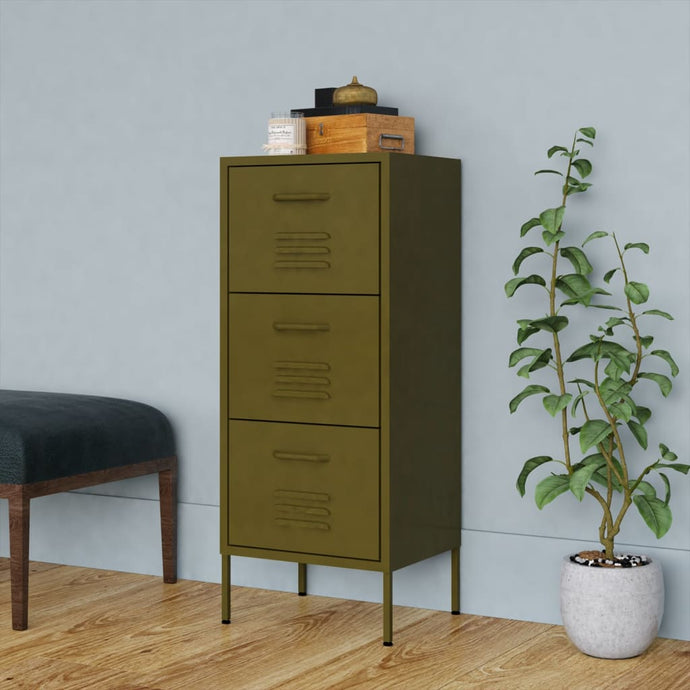 Storage Cabinet Olive Green 42.5x35x101.5 cm Steel - MiniDM Store