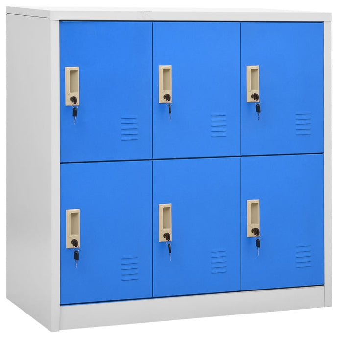 Locker Cabinet Light Grey and Blue 90x45x92.5 cm Steel - MiniDM Store