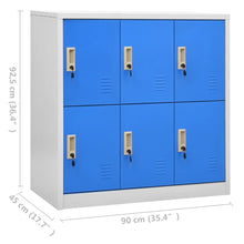 Load image into Gallery viewer, Locker Cabinet Light Grey and Blue 90x45x92.5 cm Steel - MiniDM Store
