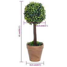 Load image into Gallery viewer, Artificial Boxwood Plants 2 pcs with Pots Ball Shaped Green 41 cm - MiniDM Store
