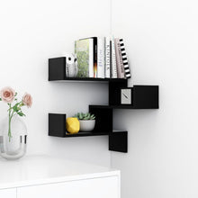 Load image into Gallery viewer, Wall Corner Shelf Black 40x40x50 cm Chipboard - MiniDM Store
