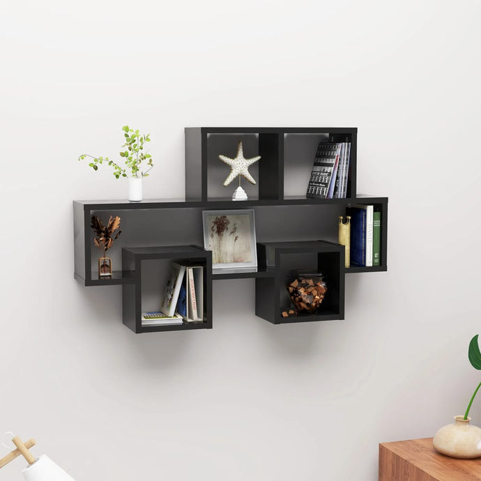 Car-shaped Wall Shelf High Gloss Black 82x15x51 cm Chipboard - MiniDM Store