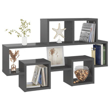 Load image into Gallery viewer, Car-shaped Wall Shelf High Gloss Grey 82x15x51 cm Chipboard - MiniDM Store
