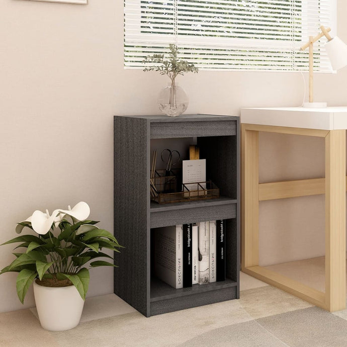 Book Cabinet Grey 40x30x71.5 cm Solid Pinewood - MiniDM Store