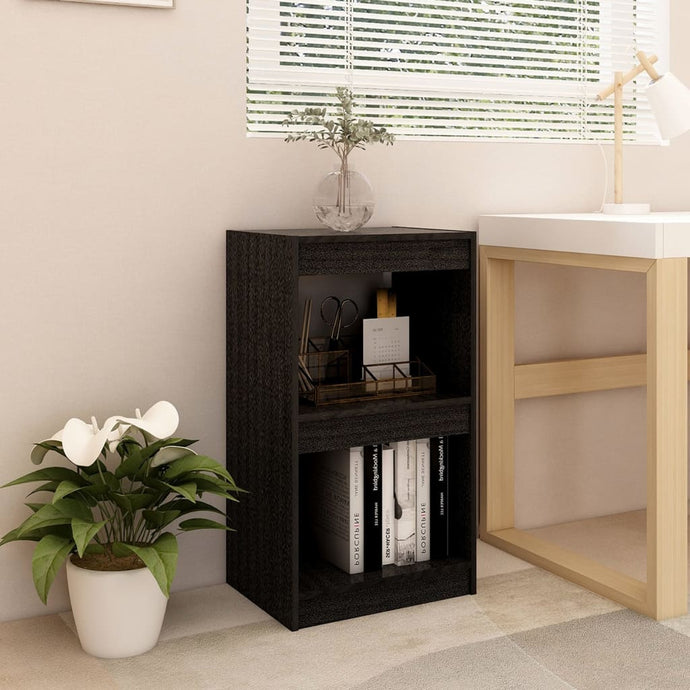 Book Cabinet Black 40x30x71.5 cm Solid Pinewood - MiniDM Store