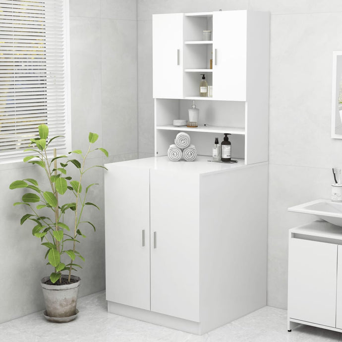 Washing Machine Cabinet White 70.5x25.5x90 cm - MiniDM Store