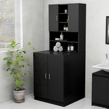 Load image into Gallery viewer, Washing Machine Cabinet Black 70.5x25.5x90 cm - MiniDM Store
