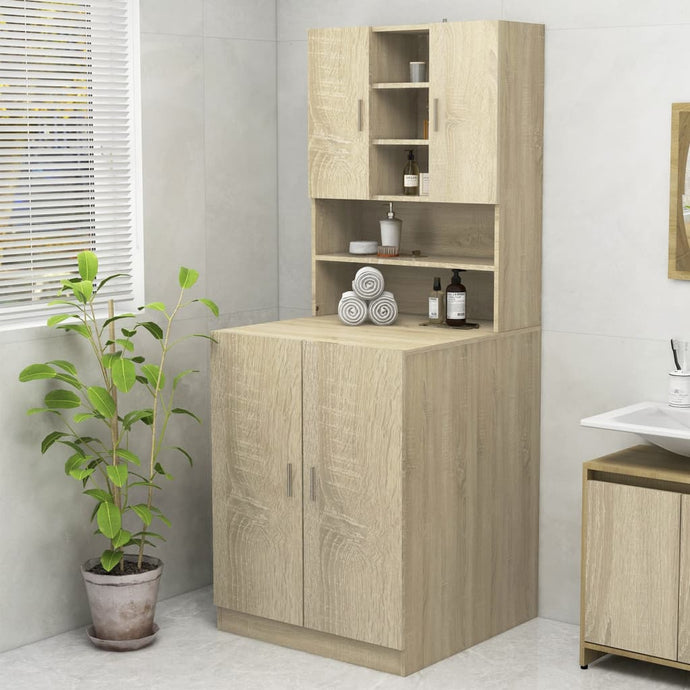 Washing Machine Cabinet Sonoma Oak 70.5x25.5x90 cm - MiniDM Store