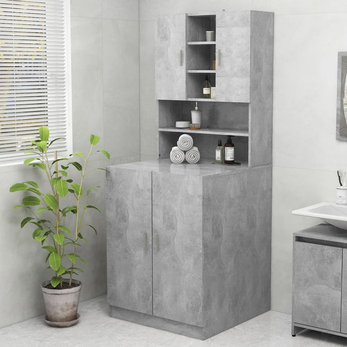 Washing Machine Cabinet Concrete Grey 70.5x25.5x90 cm - MiniDM Store