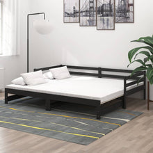 Load image into Gallery viewer, Pull-out Day Bed Black Solid Pinewood 2x
