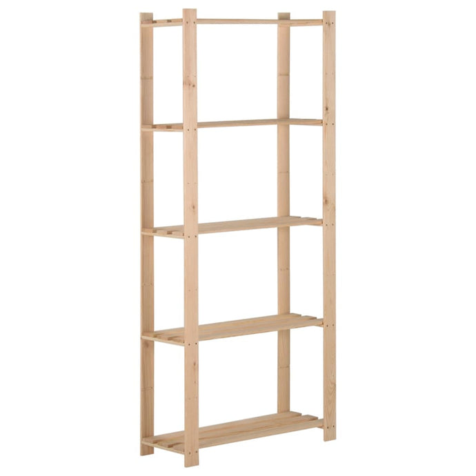 5-Tier Storage Rack 80x28.5x170 cm Solid Pinewood - MiniDM Store