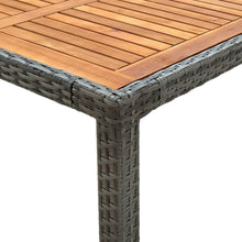 Load image into Gallery viewer, Garden Table 150x90x75 cm Poly Rattan and Acacia Wood Grey - MiniDM Store
