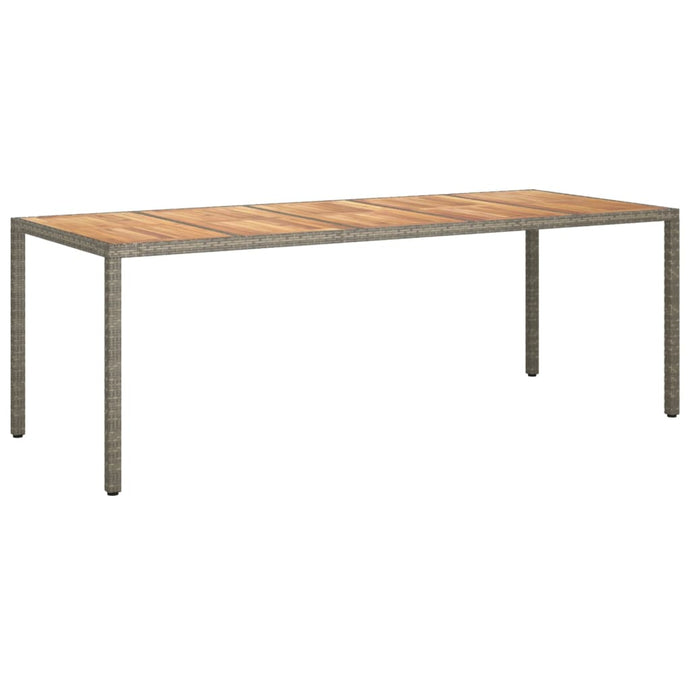 Garden Table Grey 250x100x75 cm Poly Rattan