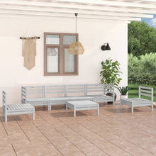 Load image into Gallery viewer, 7 Piece Garden Lounge Set White Solid Pinewood - MiniDM Store

