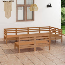 Load image into Gallery viewer, 7 Piece Garden Lounge Set Solid Pinewood Honey Brown
