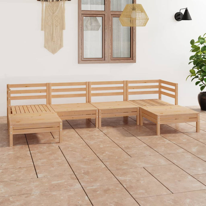6 Piece Garden Lounge Set Solid Wood Pine