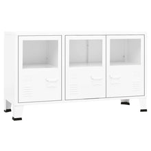 Load image into Gallery viewer, Industrial Sideboard White 105x35x62 cm Metal and Glass - MiniDM Store
