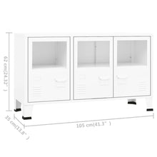 Load image into Gallery viewer, Industrial Sideboard White 105x35x62 cm Metal and Glass - MiniDM Store

