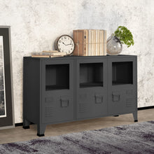 Load image into Gallery viewer, Industrial Sideboard Anthracite 105x35x62 cm Metal and Glass - MiniDM Store
