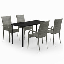 Load image into Gallery viewer, 5 Piece Garden Dining Set Grey and Black
