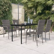 Load image into Gallery viewer, 5 Piece Garden Dining Set Grey and Black
