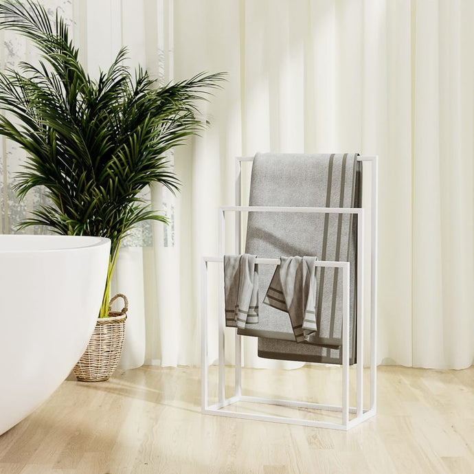 Freestanding Towel Rack White 48x24x79 cm Iron - MiniDM Store