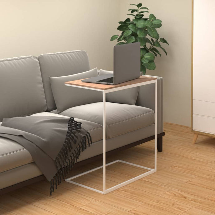 Side Table White 55x35x66 cm Engineered Wood - MiniDM Store