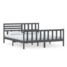 Load image into Gallery viewer, Bed Frame Grey Solid Wood 180x200 cm Super King - MiniDM Store
