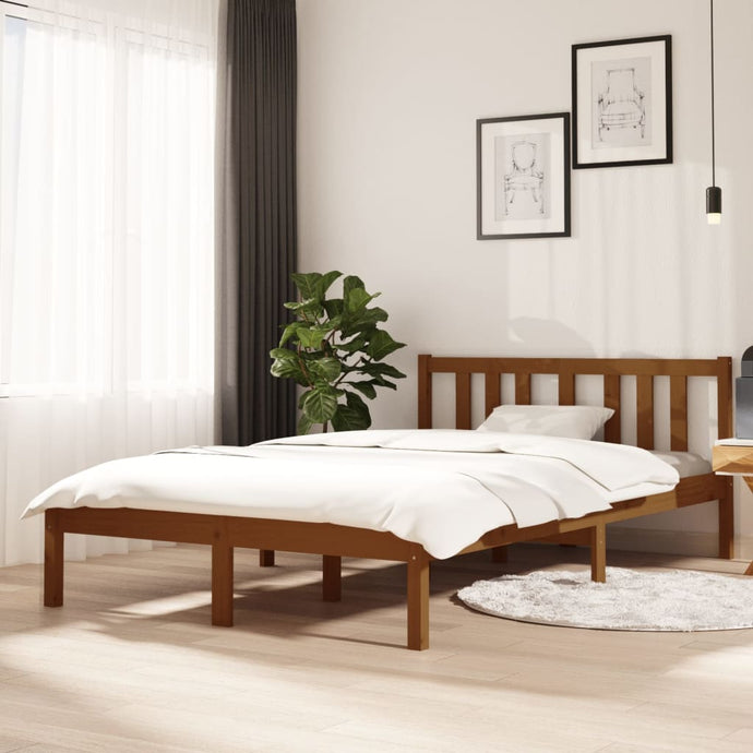 Bed Frame Honey Brown Solid Wood 120x200 cm - MiniDM Store