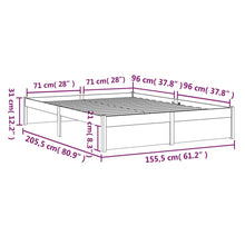 Load image into Gallery viewer, Bed Frame Grey Solid Wood 150x200 cm 5FT King Size - MiniDM Store
