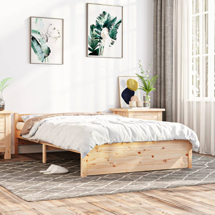 Bed Frame Solid Wood 135x190 cm 4FT6 Double - MiniDM Store
