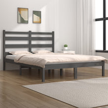 Load image into Gallery viewer, Bed Frame Grey Solid Wood Pine 135x190 cm 4FT6 Double - MiniDM Store
