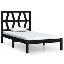 Load image into Gallery viewer, Bed Frame Black Solid Wood Pine 75x190 cm 2FT6 Small Single - MiniDM Store
