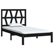 Load image into Gallery viewer, Bed Frame Black Solid Wood Pine 75x190 cm 2FT6 Small Single - MiniDM Store
