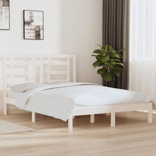 Load image into Gallery viewer, Bed Frame White Solid Wood Pine 135x190 cm 4FT6 Double - MiniDM Store
