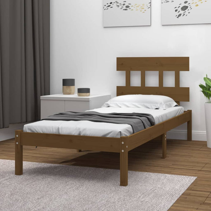 Bed Frame Honey Brown Solid Wood 100x200 cm - MiniDM Store
