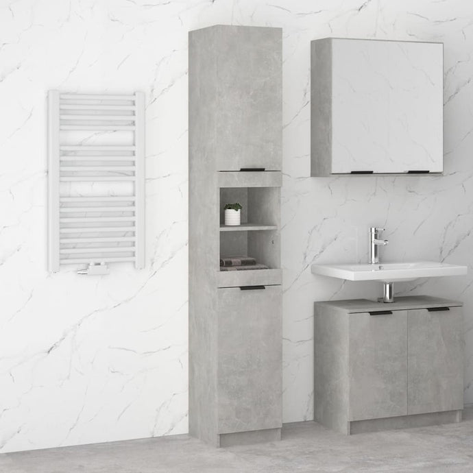 Bathroom Cabinet Concrete Grey 32x34x188.5 cm Engineered Wood - MiniDM Store