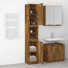 Load image into Gallery viewer, Bathroom Cabinet Smoked Oak 32x34x188.5 cm Engineered Wood - MiniDM Store
