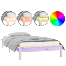 Load image into Gallery viewer, LED Bed Frame 100x200 cm Solid Wood - MiniDM Store
