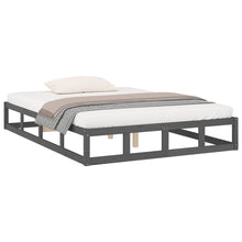 Load image into Gallery viewer, Bed Frame Grey 135x190 cm 4FT6 Double Solid Wood - MiniDM Store
