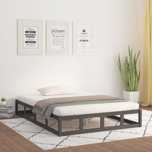 Load image into Gallery viewer, Bed Frame Grey 135x190 cm 4FT6 Double Solid Wood - MiniDM Store
