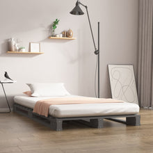 Load image into Gallery viewer, Bed Frame Grey 75x190 cm Solid Wood Pine 2FT6 Small Single - MiniDM Store
