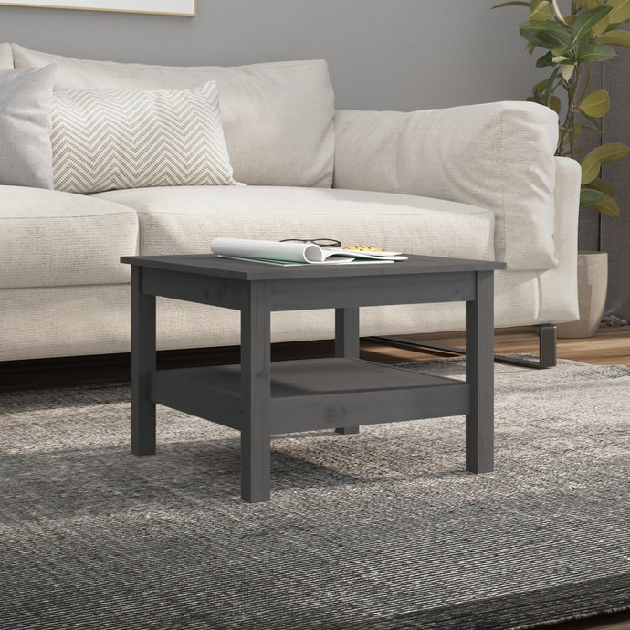 Coffee Table Grey 55x55x40 cm Solid Wood Pine - MiniDM Store