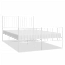 Load image into Gallery viewer, Metal Bed Frame with Headboard and Footboard White 120x200 cm
